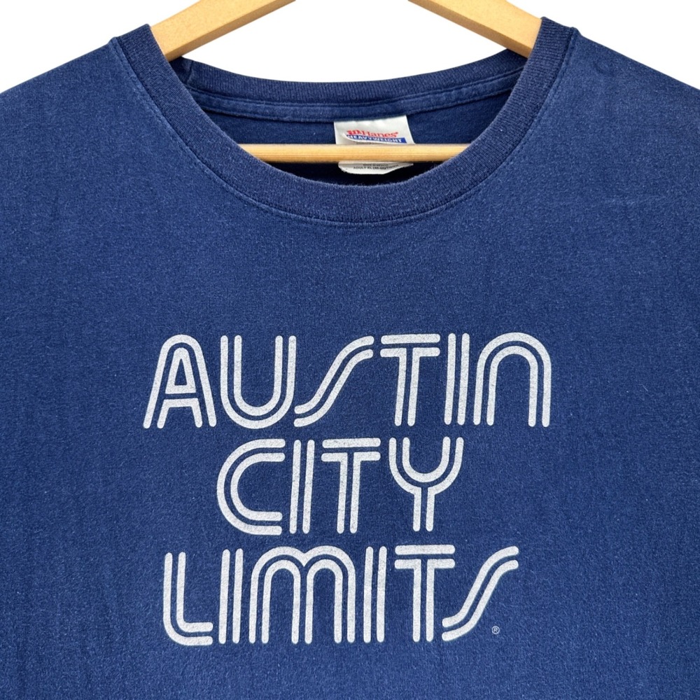 Y2K Austin City Limits Graphic T-Shirt Navy Blue Mens XL VTG Music ATX Festival
